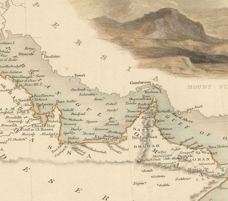 نقشه قدیمی سال 1851 از خلیج فارسی